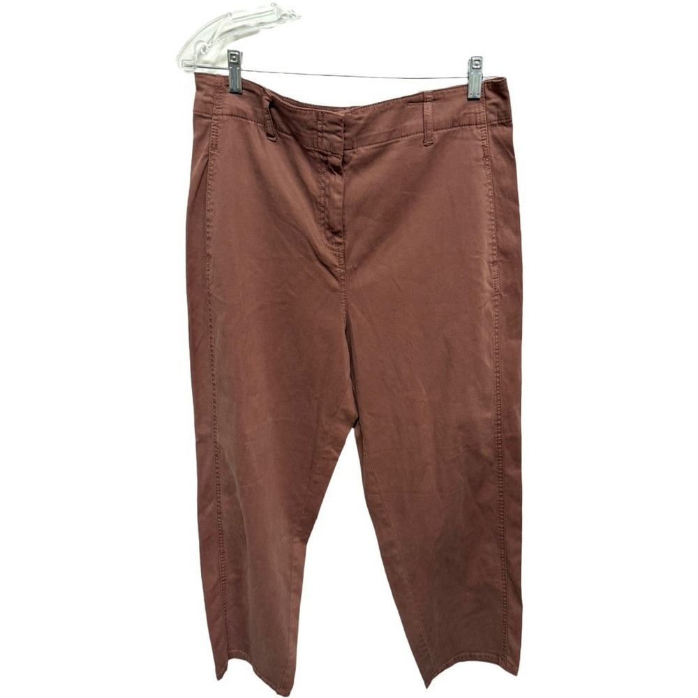 Joie Brown Cropped Straight Leg Pants Womens Size 14 Business Casual Office